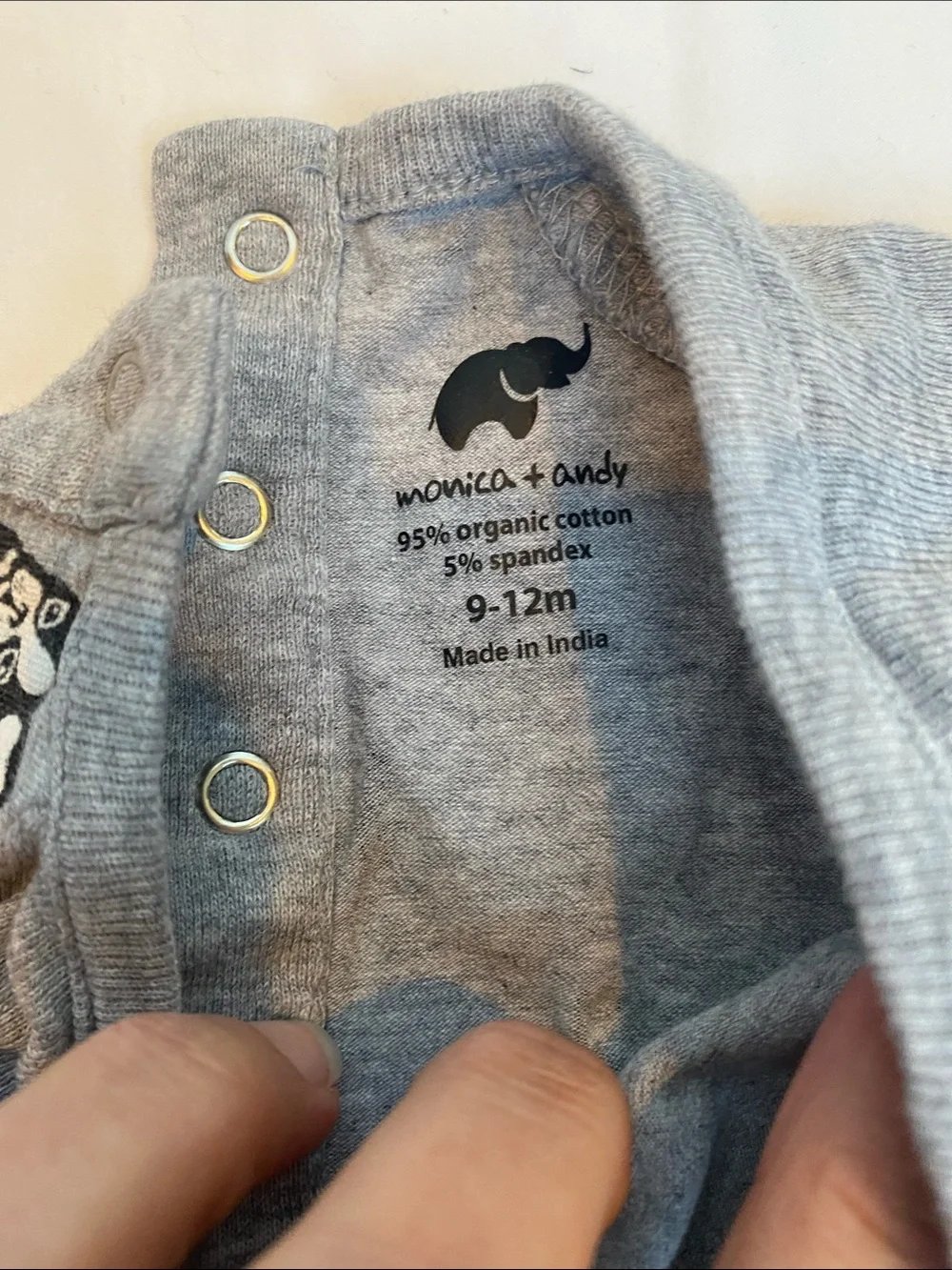 Grey Puppy Print Footed One-Piece for Kids